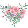 Rosa Aquarell Wildblumenstrauß