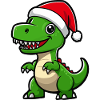 Dinosaur T-Rex Christmas Cute