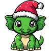 Dinosaur triceratops Christmas Cute