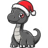 Dinosaur Brontosaurus Christmas Cute