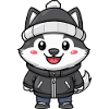 Chien Husky Hiver
