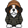 Chien Saint-Bernard Hiver