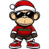 Affe Weihnachten X-Mas