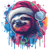 Sloth celebrates Christmas