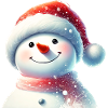 Charming snowman in winter attire