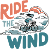 Fahren Sie mit dem Wind-Radfahrer