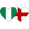Nigeria England Flag Heart