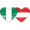 Nigeria Austria Flag Heart used