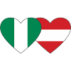 Nigeria Austria Flag Heart