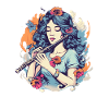 Flûte Fille Graphique