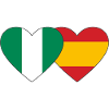 Nigeria Spain Flag Heart
