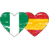 Nigeria Spain Flag Heart Used