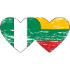 Nigeria Lithuania flag heart used
