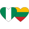 Nigeria Lithuania Flag Heart