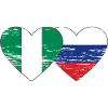 Nigeria Russia Flag Heart Used