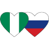 Nigeria Russia Flag Heart
