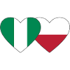 Nigeria Poland Flag Heart