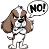 Cocker Spaniel saying "No!