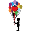 Kind mit Luftballons