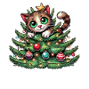 Weihnachtsbaum Katze Weihnachtsmann Comic