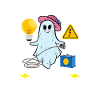 Licensed Electrician Halloween Ghost Funny
