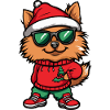 Noël du chien de Poméranie