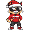 Tête de Noël Chat Noël