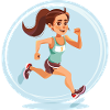 Läuferin im Comic-Stil