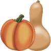 Bemalte Kürbisse, rustikale Herbstillustration