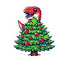 Cute Comic T-Rex Christmas
