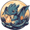Blue Dragon by the Fire