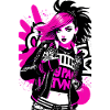 Urban Punk Street Art with Neon Pink Accents