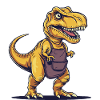 Humorous dinosaur with apron