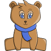 Teddybär mit blauem Schal