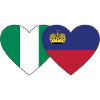 Nigeria Liechtenstein Flag Heart