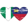 Nigeria Liechtenstein flag heart used
