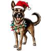 German Shepherd Christmas Hat Xmas