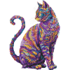 Lebendige psychedelische Katze - Bunte Katzenkunst