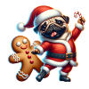 Mops Weihnachtsmann Lebkuchen