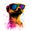 Erdmännchen Sonnenbrille Bunt Süßes Erdmännchen