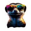 Erdmännchen Sonnenbrille Bunt Süßes Erdmännchen