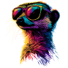 Erdmännchen Sonnenbrille Bunt Süßes Erdmännchen