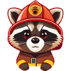 Hero Raccoon in Firefighter Gear