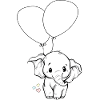 Elephant with balloons
