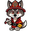 Heroic Firewolf - Cartoon Illustration