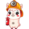 Safety First Alpaca fire fighter