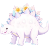 Whimsical Purple Dinosaur with Daisies