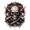 Gothic skull, skull, metal, biker