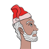 Santa Claus looking up