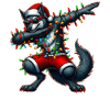 Dabbing Werewolf Sunglasses Cute Christmas